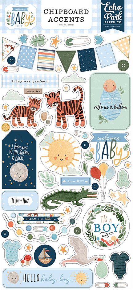 wbb234021 welcome baby boy chipboard accents