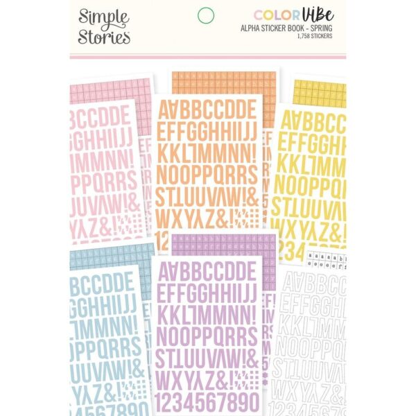 simple stories color vibe alpha sticker books spring
