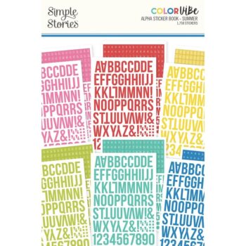 simple stories color vibe alpha sticker books summer