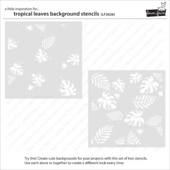 lf2626 lawn fawn tropical leaves background stencils 2