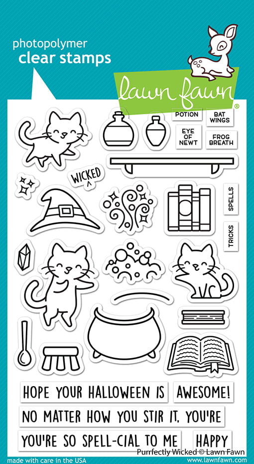 LF2664 Lawn Fawn Clear Stamps Purrfectly Wicked sml