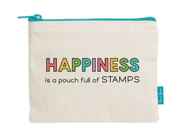 LF2720 Lawn Fawn Zipper Pouch Happiness Is A Pouch Full Of Stamps