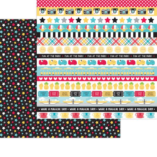 7338 Doodlebug Fun At The Park movie stars double sided cardstock