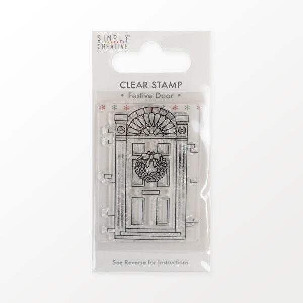 simply creative festive door clear stamp scstp049x