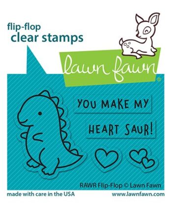 LF2741 Lawn Fawn Clear Stamps RAWR FlipFlop sml