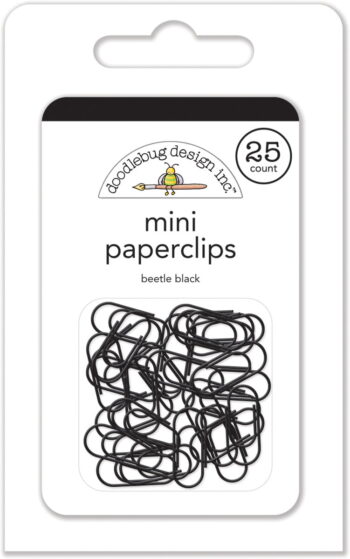 doodlebug design beetle black mini paperclips 25pc