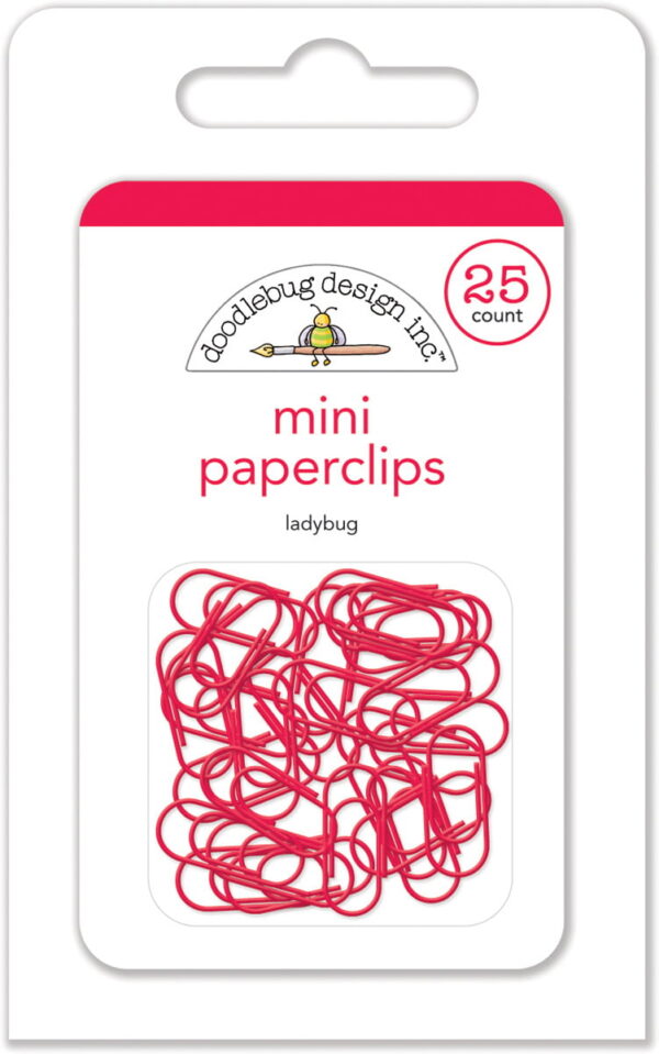 doodlebug design ladybug mini paperclips 25pcs 449