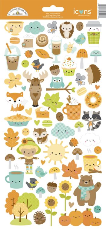 doodlebug design pumpkin spice icons stickers 6991