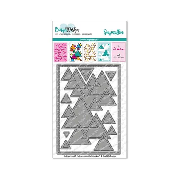 CDSN 0146 CarlijnDesign snijmallen A6 Achtergrond driehoeken vierkant
