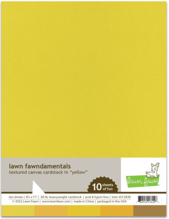 LF2838 Lawn Fawn Textured Canvas Cardstock Yellow
