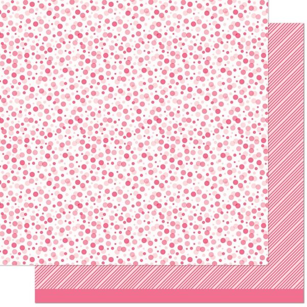 LF2896 Lawn Fawn Scrapbooking Paper Cardstock All The Dots Collection Strawberry Fizz A sml