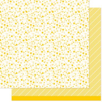 LF2897 Lawn Fawn Scrapbooking Paper Cardstock All The Dots Collection Lemon Fizz A sml