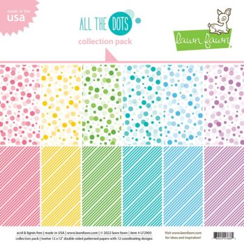 LF2903 Lawn Fawn Scrapbooking Paper Cardstock All The Dots Collection Pack 12x12 sml