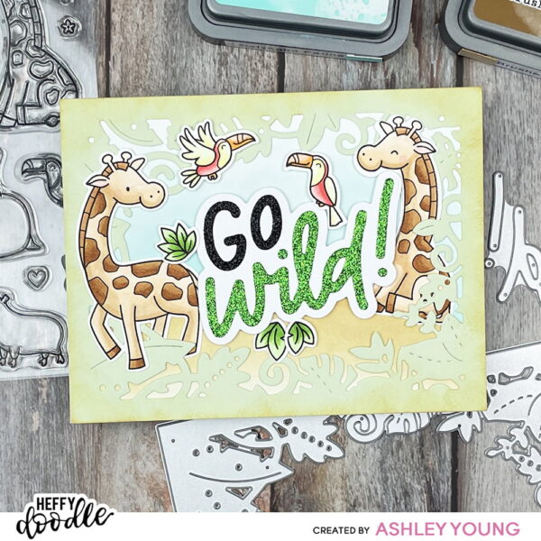 heffy doodle two by two safari animals clear stamp 3