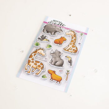 heffy doodle two by two safari animals clear stamp