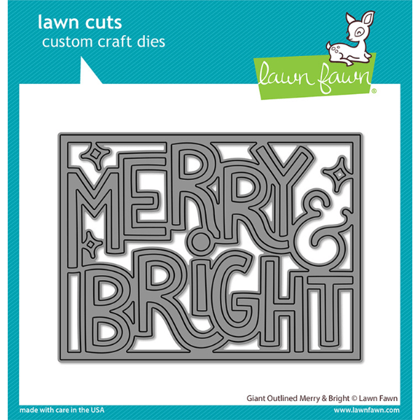 LF2973 lawn cuts craft dies giant outlined merry and bright