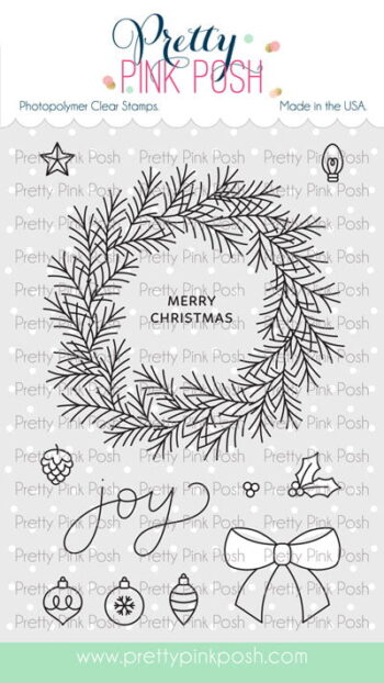 Pretty Pink Posh Clear Stamps Pine Wreath