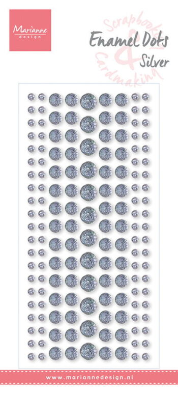 marianne design enamel dots silver glitter pl4524