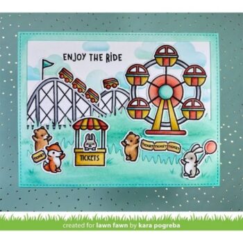 LF3071 Lawn Fawn Clear Stamps Wheely Great Day Coaster Critters Flip Flop example