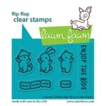 LF3075 Lawn Fawn Clear Stamps Coaster Critters Flip Flop