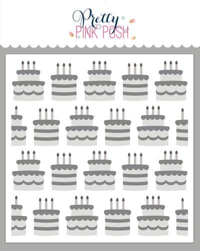 Pretty Pink Posh Layered stencils Birthday Cakes
