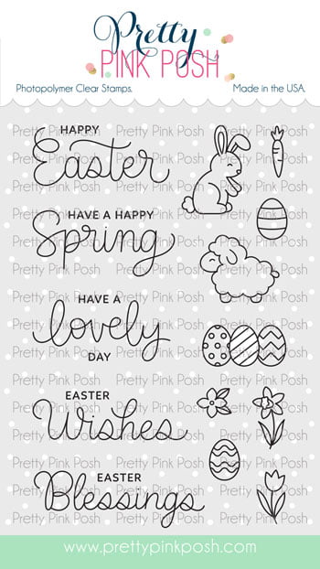 Pretty pink posh clear stamps Easter Sentiments