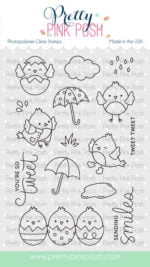 Pretty pink posh clear stamps Spring Chicks