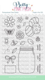 Pretty pink posh clear stamps Spring Jar