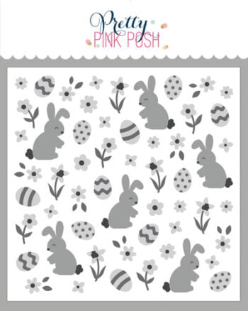 Pretty pink posh layered stencils Easter Floral