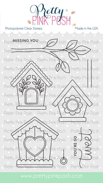 Pretty Pink Posh Clear Stamps Spring Birdhouses
