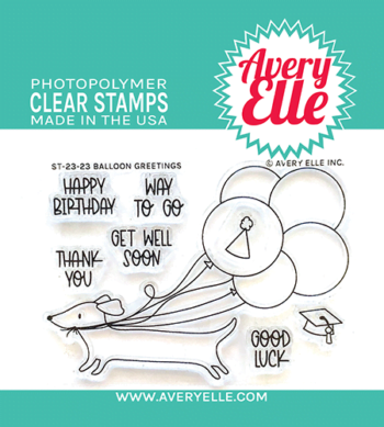 ST2323 Avery Elle clear stamps Balloon Greetings