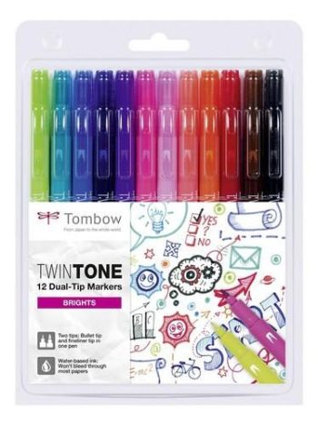 tombow twintone markers 12st set stralende kleuren 19 ws pk 12p 1 47007 1 G