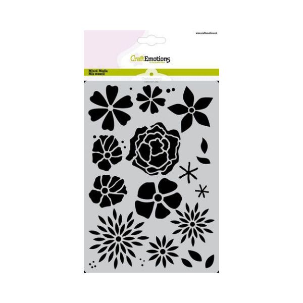 185070 1298 CraftEmotions A5 Mask Losse Bloemen