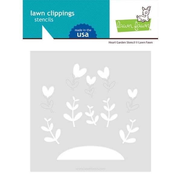 LF3322 Lawn Fawn Stencil Heart Garden