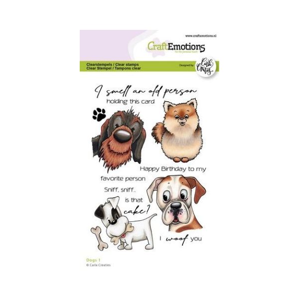 CraftEmotions Carla Creaties Clear Stamps Dogs 1 130501 1581