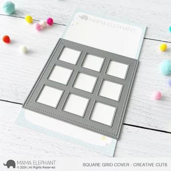 mama elephant creative cuts square grid cover