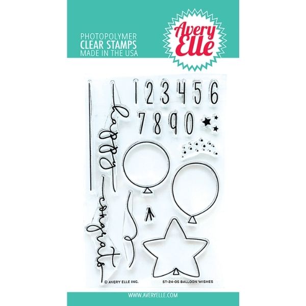 Avery Elle clear stamps balloon wishes 24 05