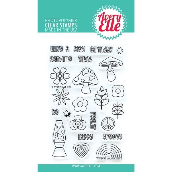 Avery Elle clear stamps groovy vibes 24 12